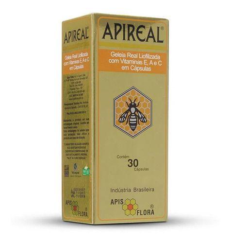 Imagem de Apireal Geleia Real Liofilizada +vitaminas 30 Cáps Apisflora