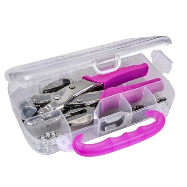 Imagem de Aplicador de Ilhós Crop a Dile Pink - Kit com Estojo e 100 Ilhoses Wer Memory Keepers