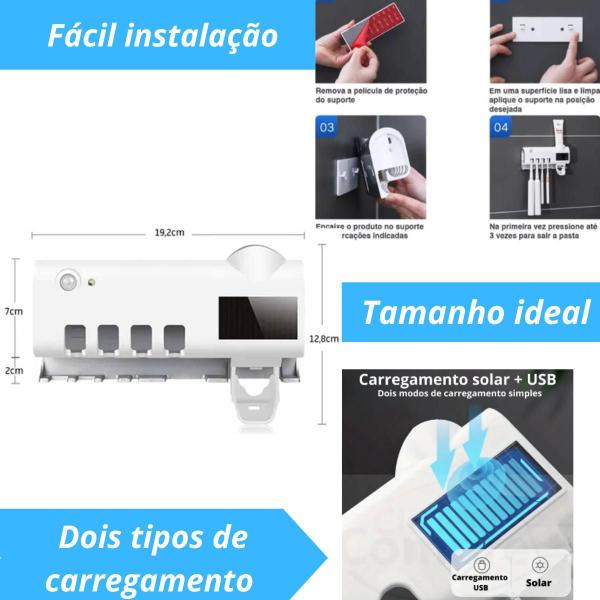 Imagem de Aplicador Pasta De Dente Dispenser, Com Esterelizador UV