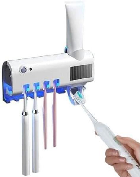 Imagem de Aplicador Pasta de Dente - Porta Escovas Com Esterilizador UV Automático