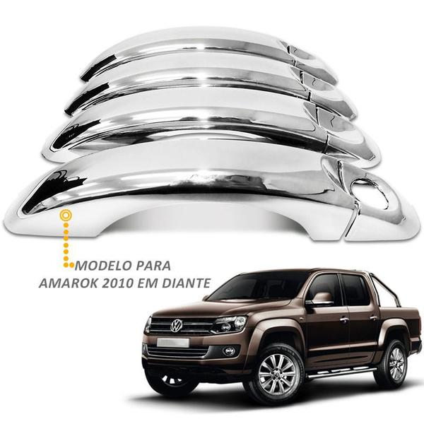 Imagem de Aplique Capa Cromada Retrovisor Maçaneta + Tampa Amarok 2015