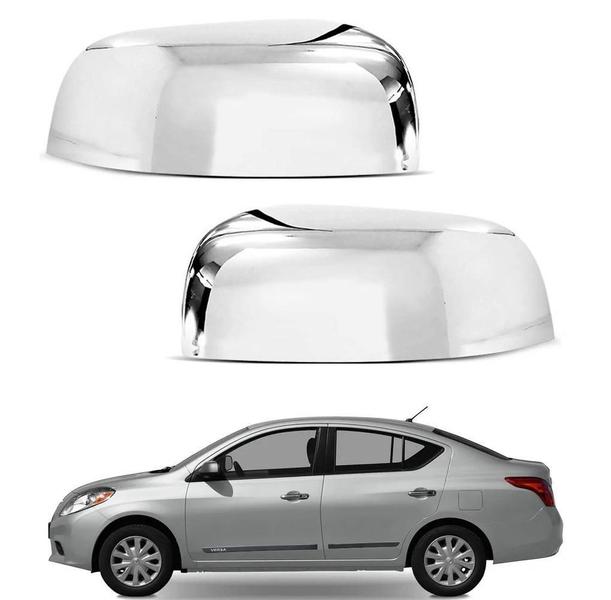 Imagem de Aplique Capa Cromada Retrovisor Maçanetas Nissan Versa 2013