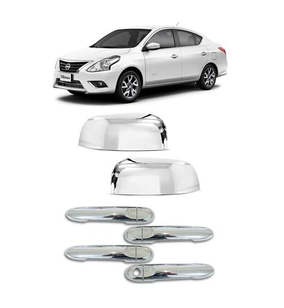 Imagem de Aplique Capa Cromada Retrovisor Maçanetas Nissan Versa 2014