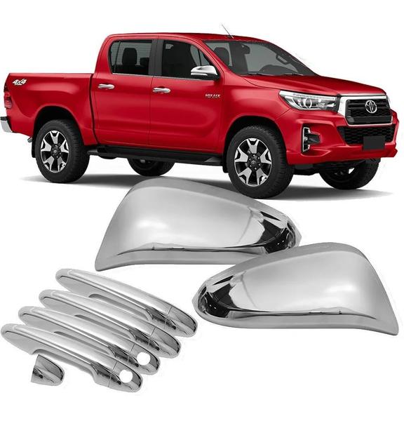 Imagem de Aplique Capa Cromada Retrovisor Maçanetas Toyota Hilux 2021