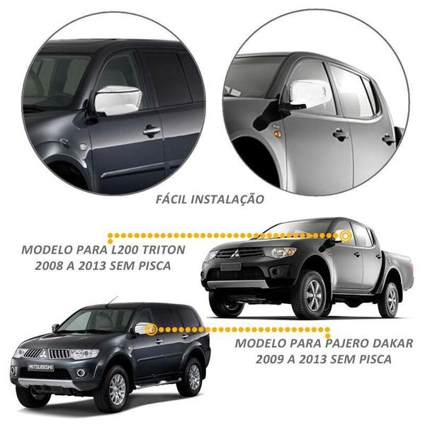 Imagem de Aplique Capa Cromada Retrovisor Mitsubishi L200 Triton 2009