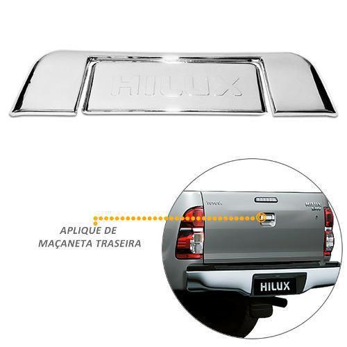 Imagem de Aplique Cromado Capa Maçaneta Tampa Traseira Hilux 2005-2011