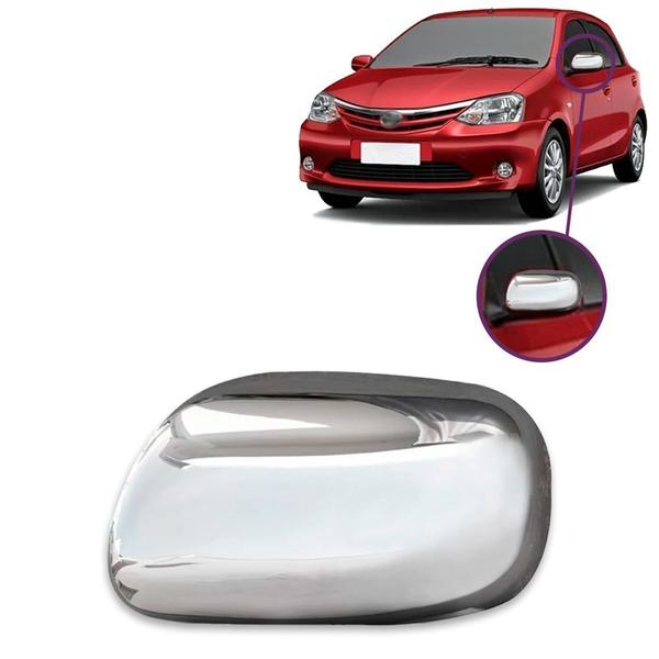 Imagem de Aplique Cromado para Capa Retrovisor Corolla 2009 2010 2011 2012 2013 2014 Etios 2012 2013 Sem Pisca