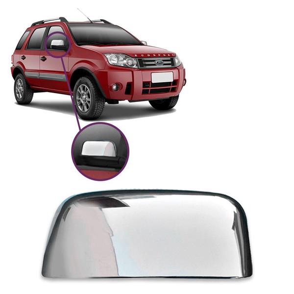 Imagem de Aplique Cromado para Capa Retrovisor Ecosport 2003 a 2012 Ranger 2005 a 2009