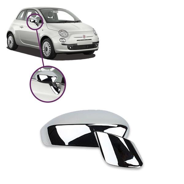 Imagem de Aplique Cromado para Capa Retrovisor Fiat 500 2009 a 2015 Linea 2009 a 2016 Punto 2008 a 2017