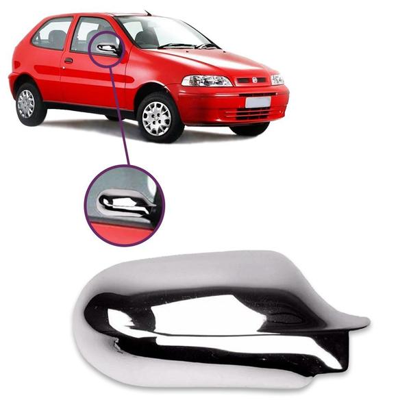 Aplique Cromado para Capa Retrovisor Fiat Palio G2 2000 a 2006 Uno Fire Flex 2006 a 2013 - SHEKPARTS Imagem de Aplique Cromado para Capa Retrovisor Fiat Palio G2 2000 a 2006 Uno Fire Flex 2006 a 2013