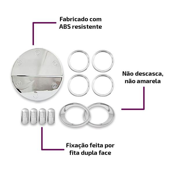 Imagem de Aplique Cromado Saída Ar Interna + Friso Gol G5 2008 A 2012