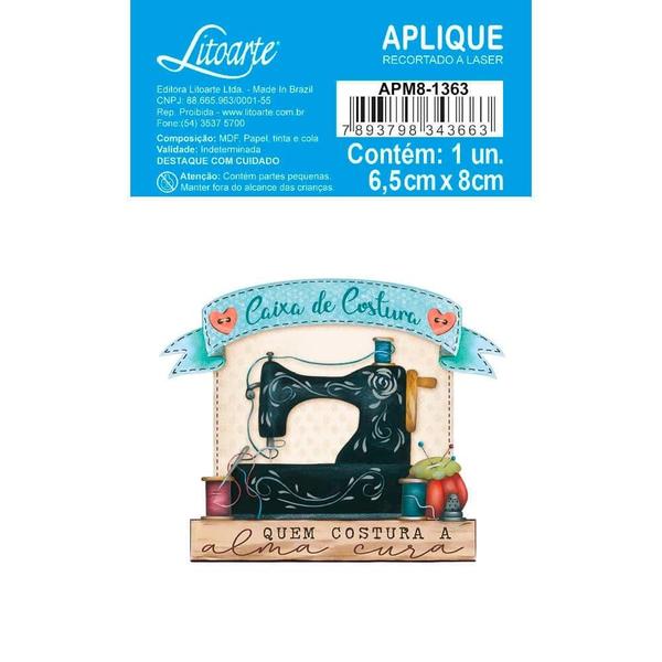 Imagem de Aplique de MDF e Papel - Costura Vintage : Caixa de Costura - APM8-1363