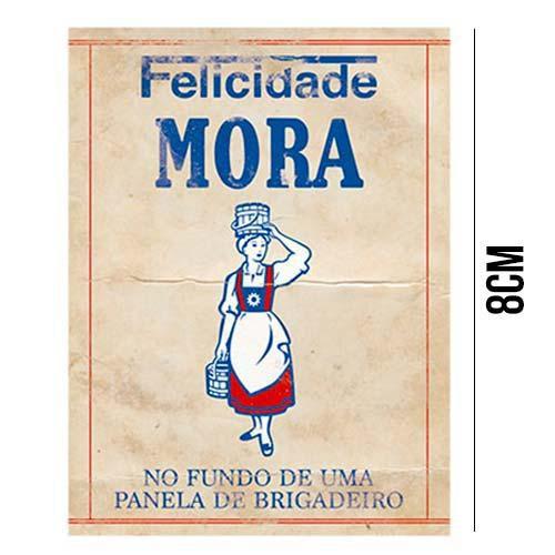 Imagem de Aplique de MDF e Papel - Felicidade Mora no Fundo de Uma Panela de Brigadeiro APM8 - 757