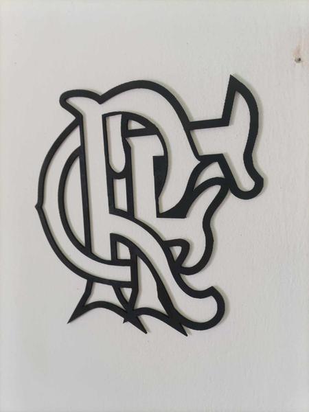 Imagem de Aplique decorativo Flamengo escudo em MDF Preto ou cru com fita dupla face mandala decoração