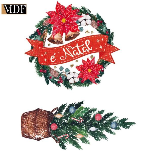 Imagem de Aplique Decoupage em Mdf Guirlanda É Natal 4cm Apmn4-029 Litoarte