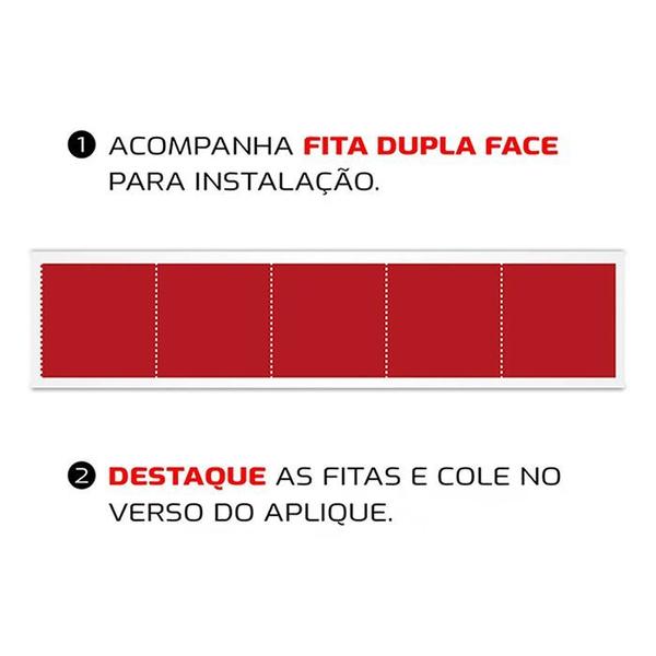 Imagem de Aplique Esportivo Vermelho/Cromado sem Led para Manopla de Freio de Mão para Carro Automóvel Tuning