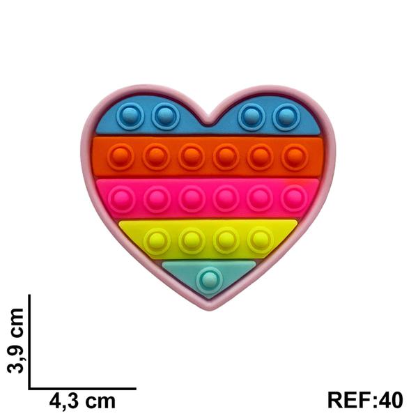Imagem de Aplique Kit 10 Peças Coração Colorido Emborrachado
