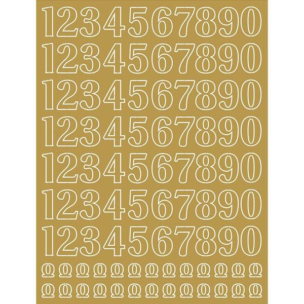 Imagem de Aplique Numerais LT - Papel Laminado - Dourado 96 Números