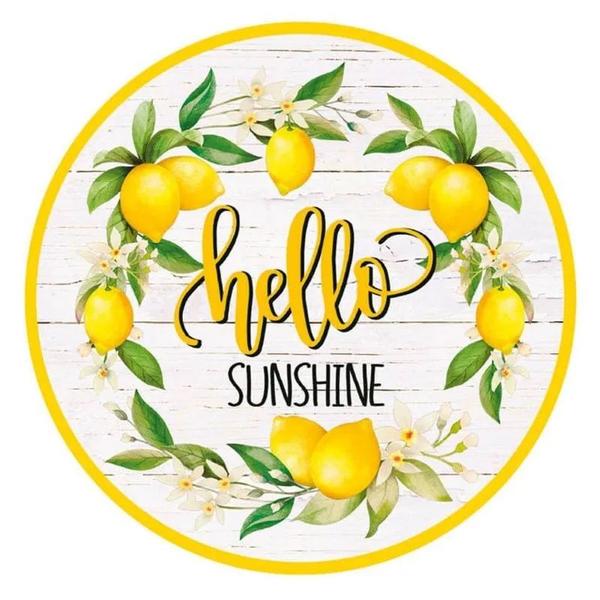 Imagem de Aplique Papel Decoupage em Mdf Hello Sunshine Apm8-1388 8cm Litoarte