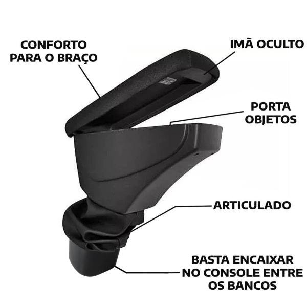 Imagem de Apoio Braço Chevrolet Prisma Tecido Cinza Costura Vermelha