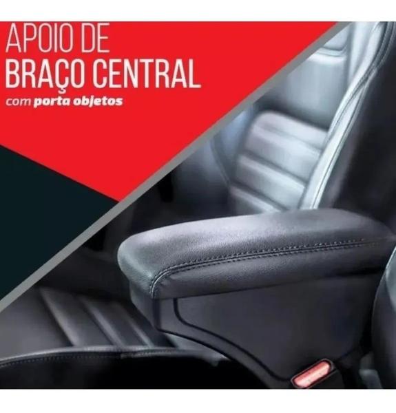 Apoio De Braço Celta 2001 A 2016 E Prisma 2007 A 2012 Couro Preto - NAT Imagem de Apoio De Braço Celta 2001 A 2016 E Prisma 2007 A 2012 Couro Preto