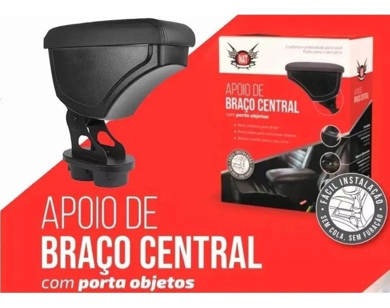 Apoio De Braço Celta 2001 A 2016 E Prisma 2007 A 2012 Couro Preto - NAT Imagem de Apoio De Braço Celta 2001 A 2016 E Prisma 2007 A 2012 Couro Preto