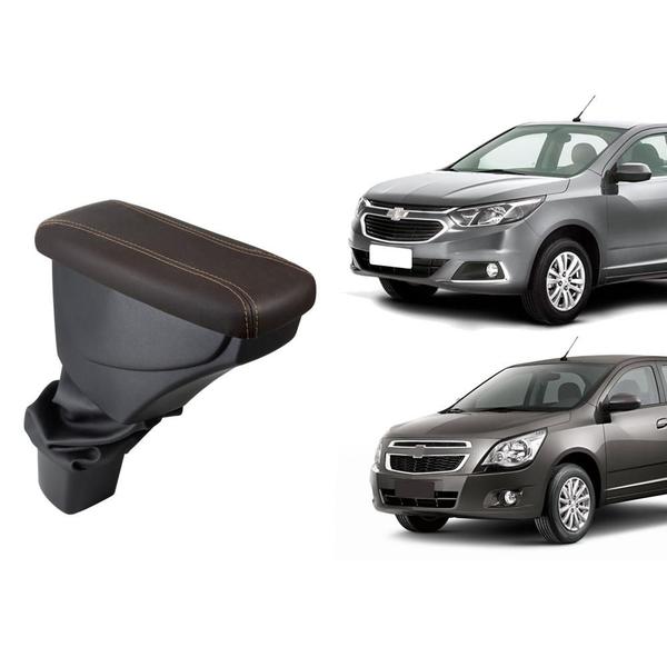 Imagem de Apoio De Braço Chevrolet Cobalt Couro Marrom Costura Marrom