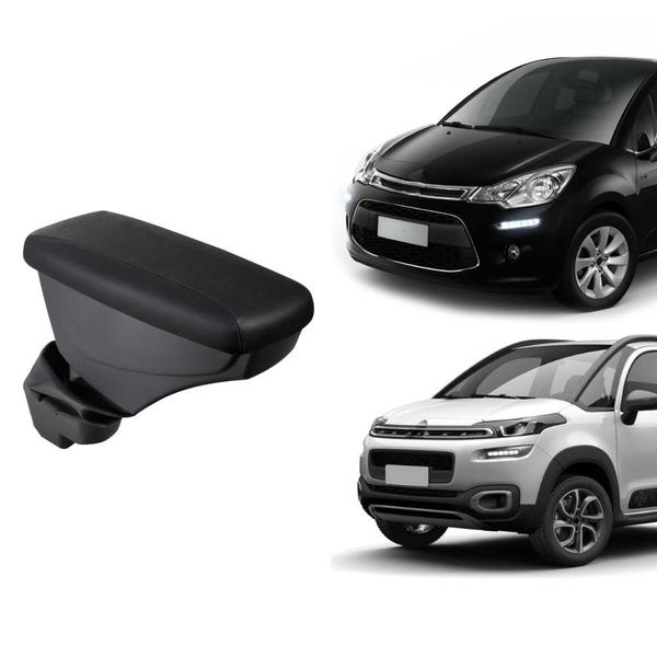 Imagem de Apoio De Braço Citroen C3 Couro Preto Sem Costura