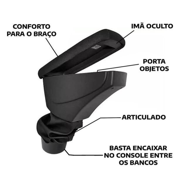 Imagem de Apoio De Braço Ford Ecosport Couro Preto Costura Azul