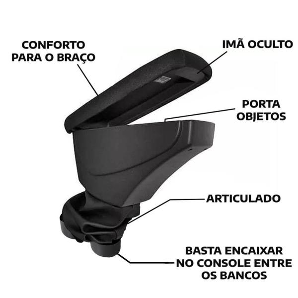 Imagem de Apoio De Braço Ford Ka Couro Preto Costura Azul