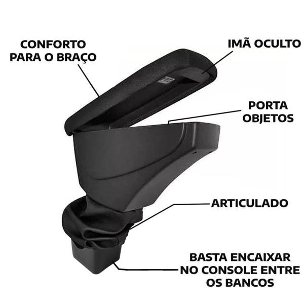 Imagem de Apoio De Braço Nissan Kicks Couro Preto Costura Preta