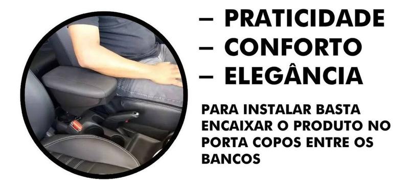 Imagem de Apoio De Braço Peugeot 208 Couro Cinza Costura Azul