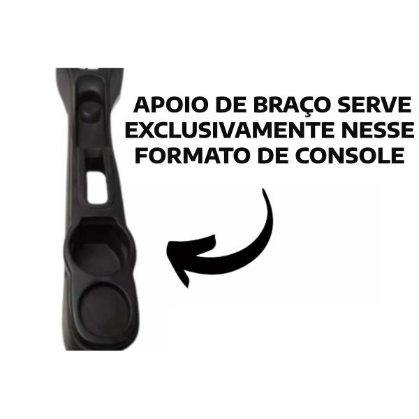 Imagem de Apoio De Braço Renault Duster Couro Preto Costura Vermelha