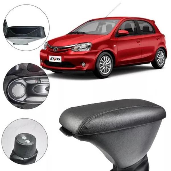 Imagem de Apoio De Braço Toyota Etios 2010/2023  Preto Com Costura Preto