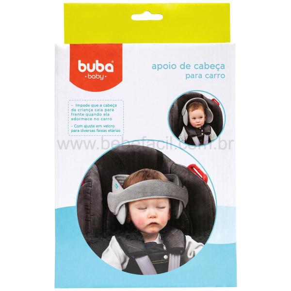 Imagem de Apoio De Cabeça Para Assento De Carro Bebê Buba Cinza Escuro