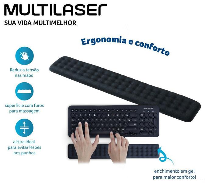 Imagem de Apoio de Pulso Teclado Computador Reduz Tensão das Mãos Multi AC366