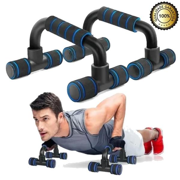 Imagem de Apoio Fixo Para Flexão De Braço Barra Chão Ergonômica Fitness