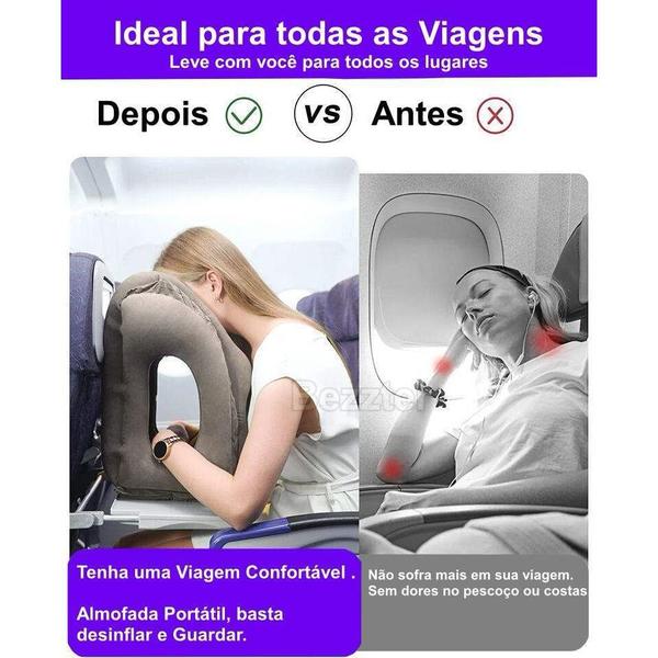 Imagem de Apoio Inflável Avião Viagem Almofada Travesseiro Dormir 