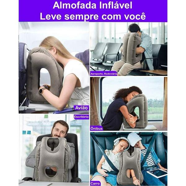 Imagem de Apoio Inflável Avião Viagem Almofada Travesseiro Dormir 