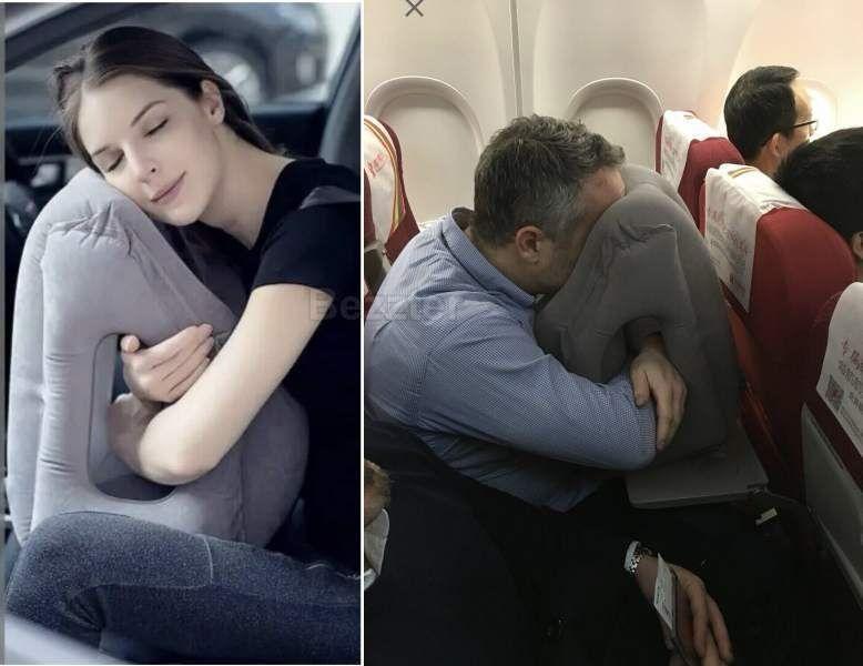 Imagem de Apoio Inflável Avião Viagem Almofada Travesseiro Dormir