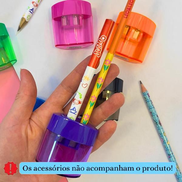 Imagem de Apontador de Lapis C/ Depósito Jumbo Duplo Leo&Leo