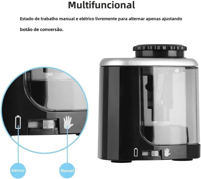 Imagem de Apontador de Lápis Elétrico - Seguro e com Lâmina de Aço para Crianças, Estudantes e Adultos
