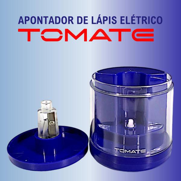 Imagem de Apontador De Mesa Elétrico Pilha Automático Escolar Crianças Cor Azul