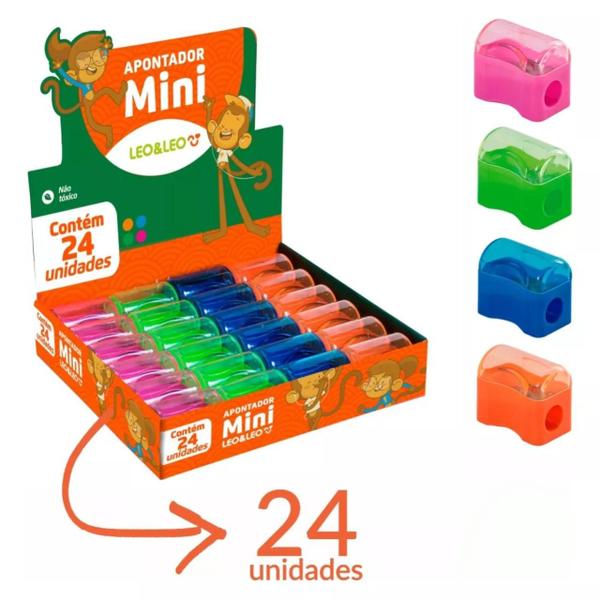 Imagem de Apontador Escolar Com Deposito Mini 24 Un Leo Leo