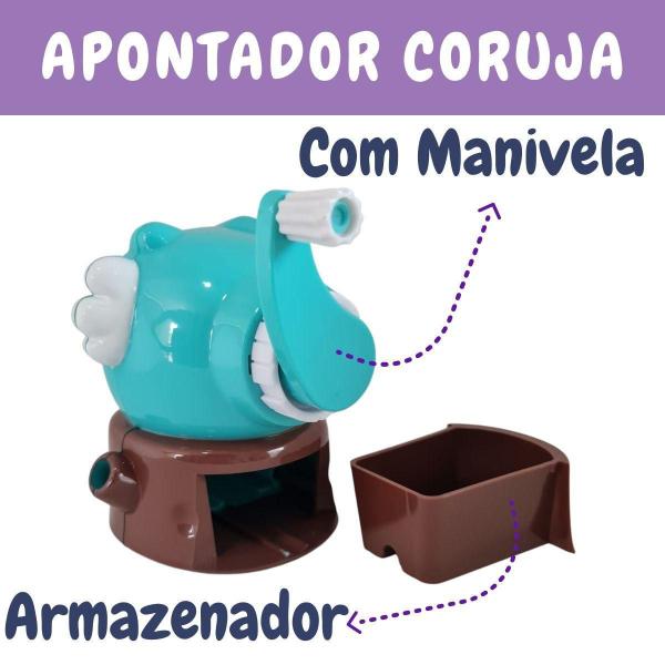 Imagem de Apontador Lápis Com Manivela Formato Coruja Deposito Amarelo