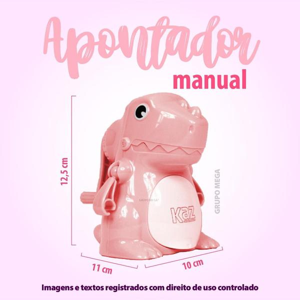 Imagem de Apontador lápis manual com depósito e manivela Dino KAZ