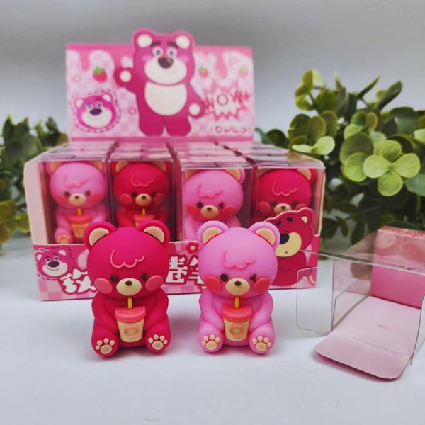 Imagem de Apontador Ursinho Lotso Rosa Toy Story Emborrachado Decorado Colecionável Divertido Papelaria Kwaii