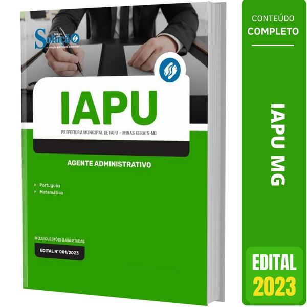 Apostila Prefeitura De Iapu Mg 2023 - Agente Administrativo - Editora Solucao Imagem de Apostila Prefeitura De Iapu Mg 2023 - Agente Administrativo