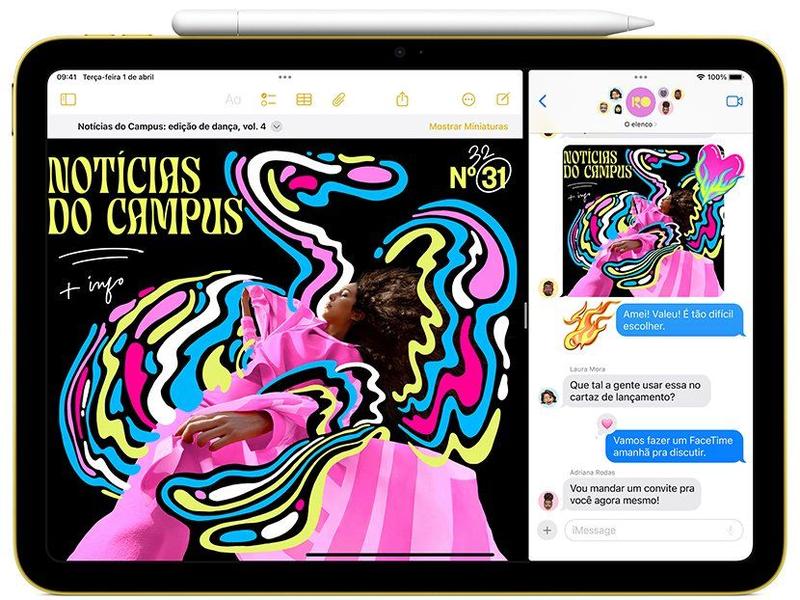 Apple iPad 11ª geração, chip A16, Wi-Fi + Cellular, 256GB - Prata