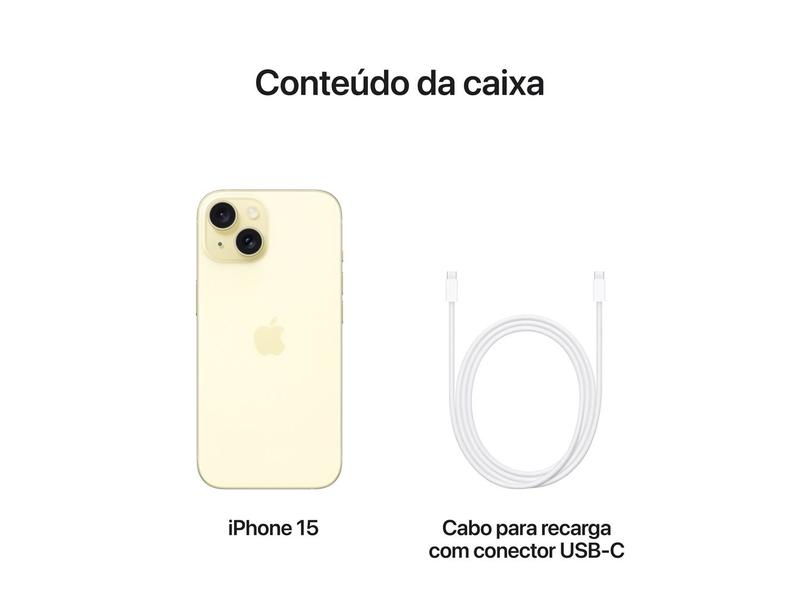 Imagem de Apple iPhone 15 128GB Amarelo 6,1" 48MP iOS 5G